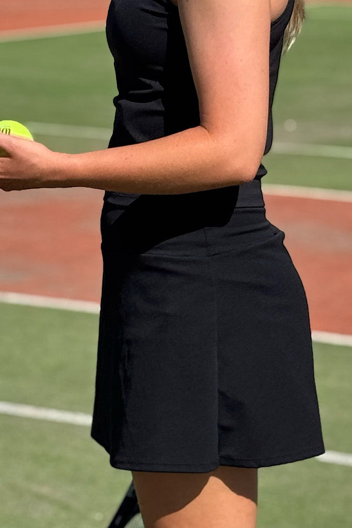 Perkypeche Black Tennis Skort