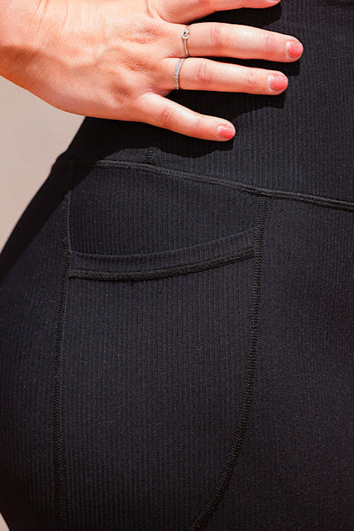 Ribbed Full length Legging With Pockets