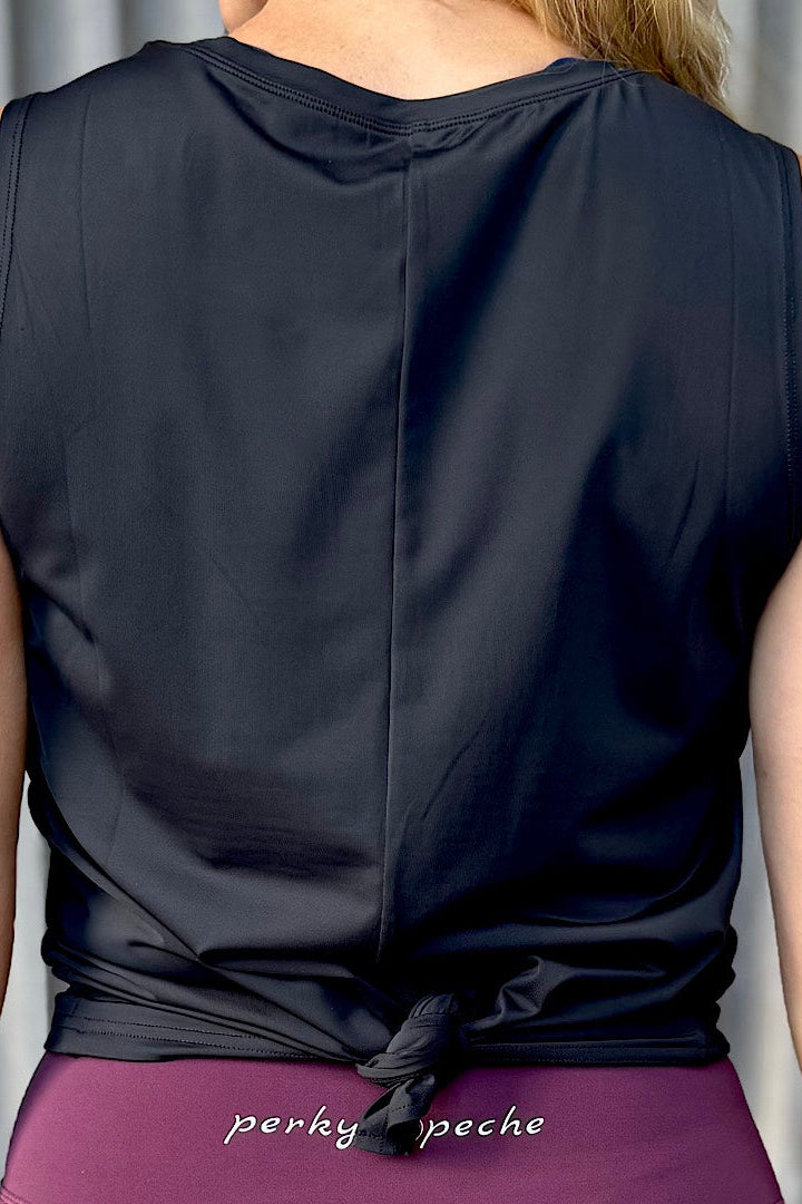 Cool Tie Back Tank - Black
