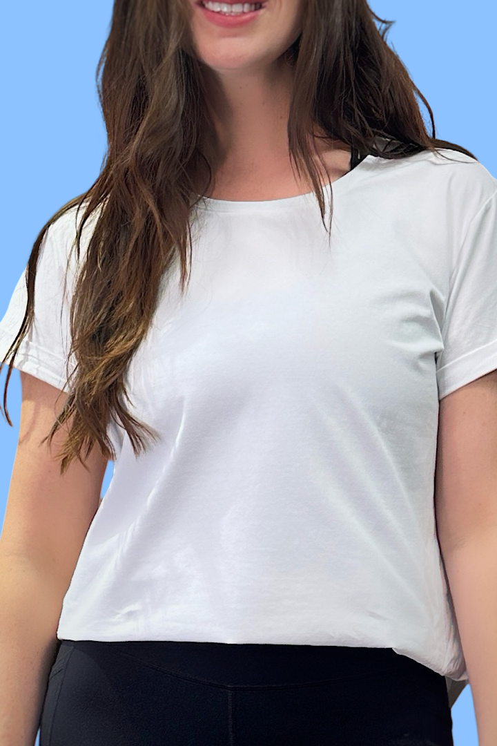 Classic Cap Sleeve Tee-shirt,  White