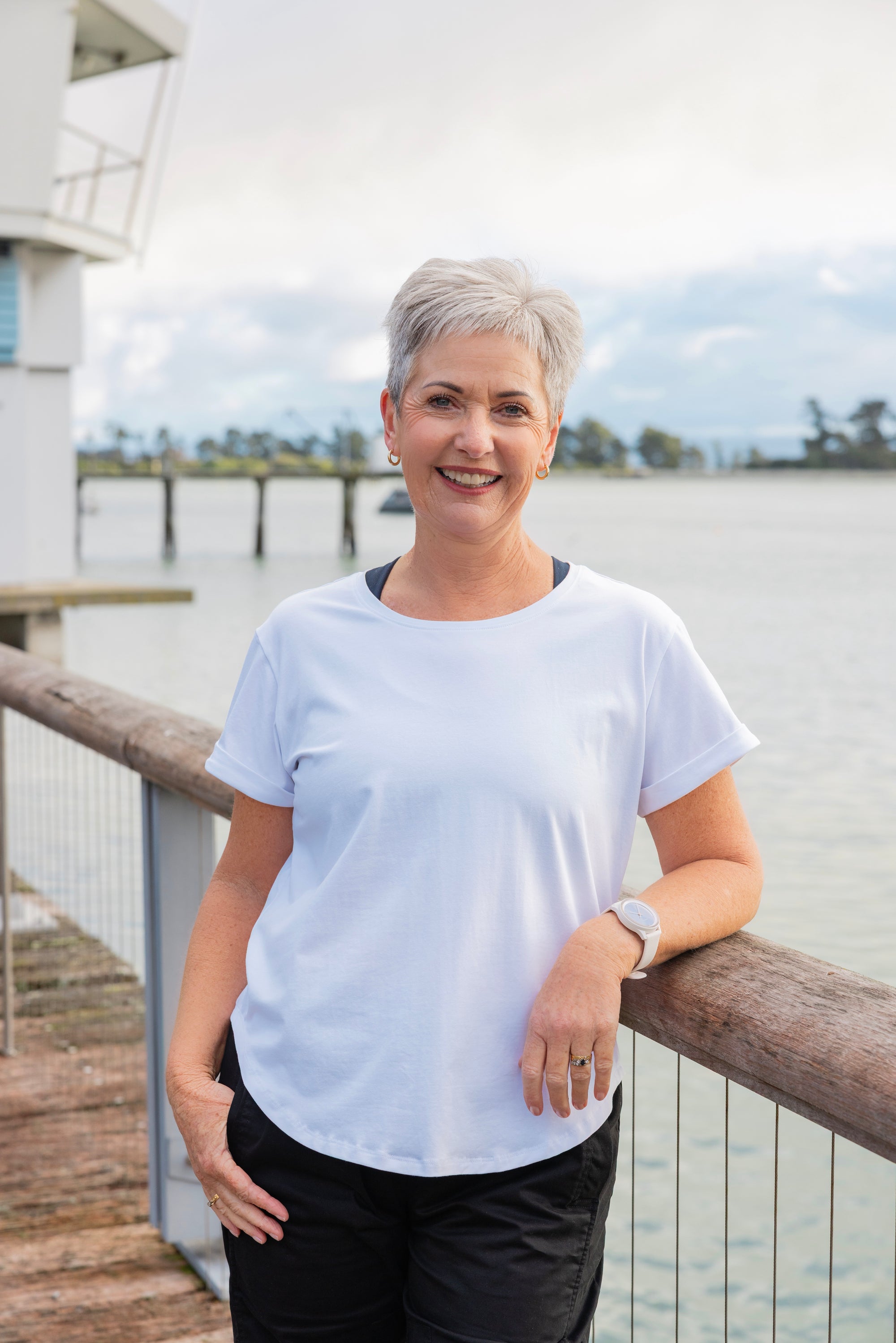 Classic Cap Sleeve Tee-shirt,  White