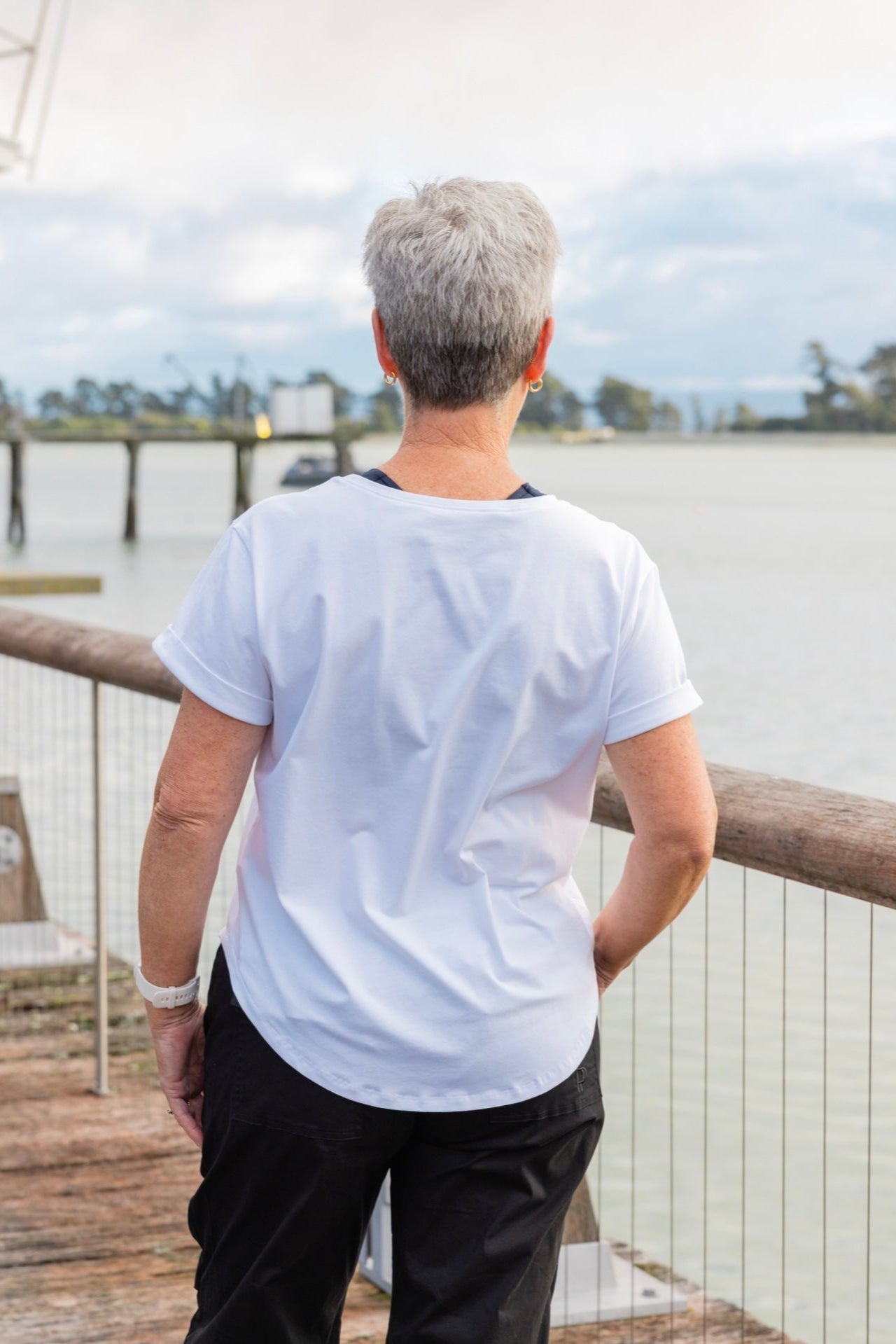 Classic Cap Sleeve Tee-shirt,  White