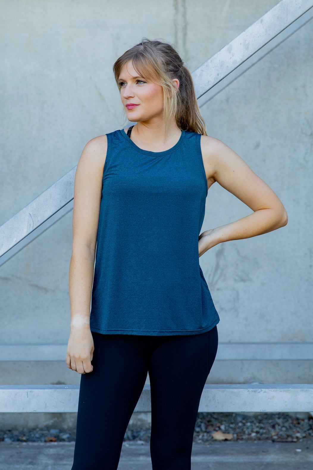 Cool Tie Back Tank - Sea Green