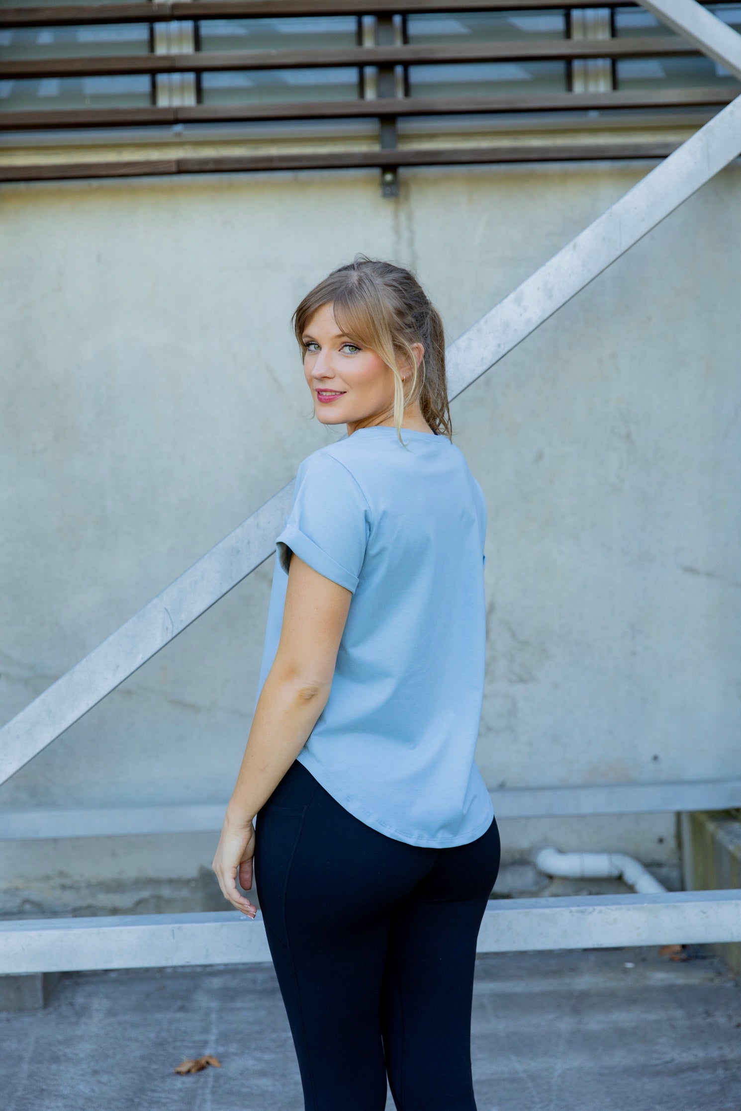 Classic Cap Sleeve Tee-shirt,  Mineral Blue