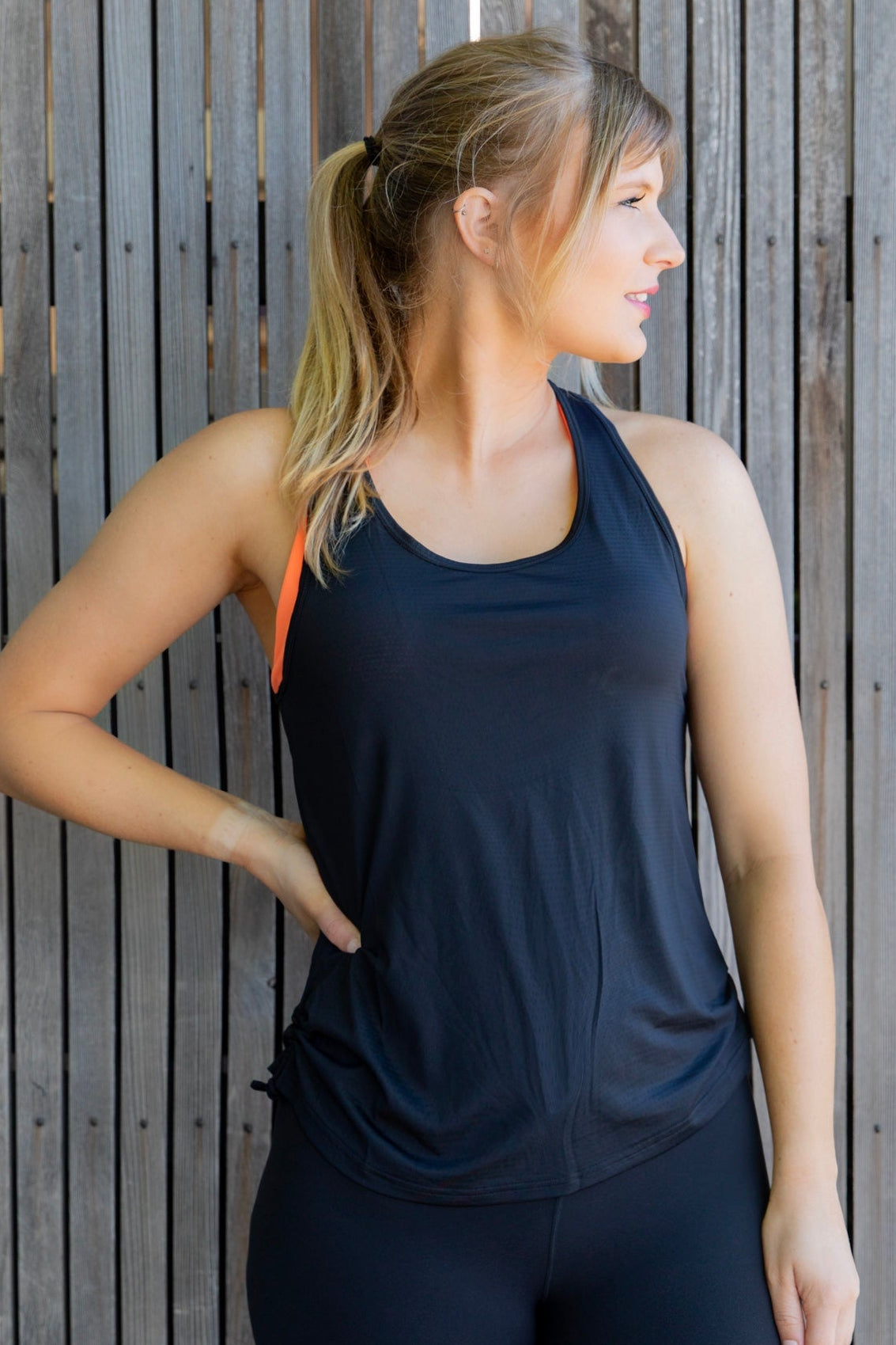 Velocity Racer Back Singlet - Black