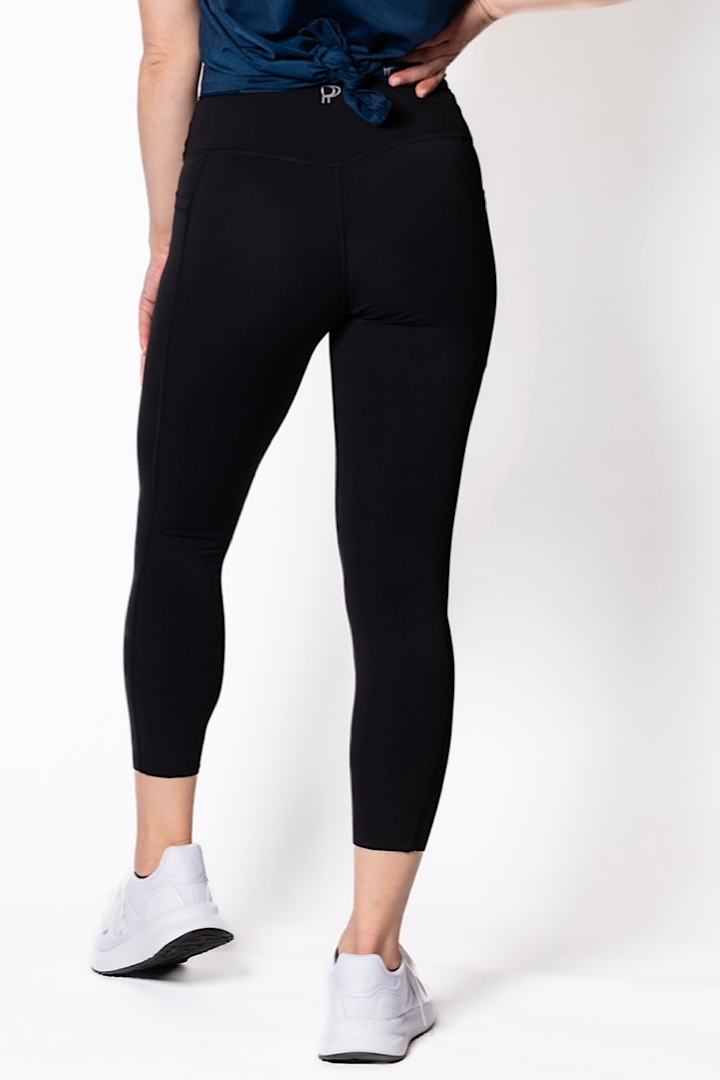 Alexis 7/8 No-Roll Down Band Legging, Black