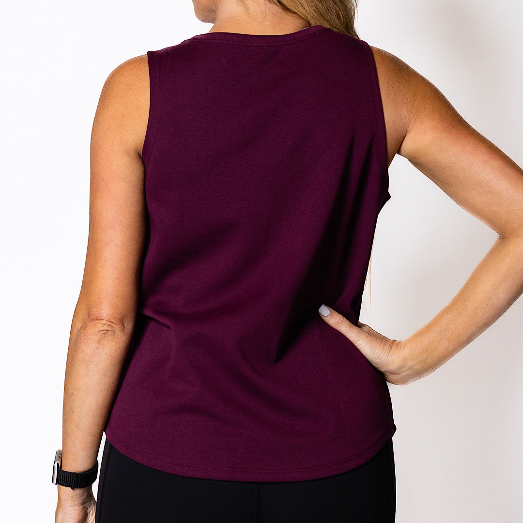 Tara Everyday Singlet - Deep Wine Red