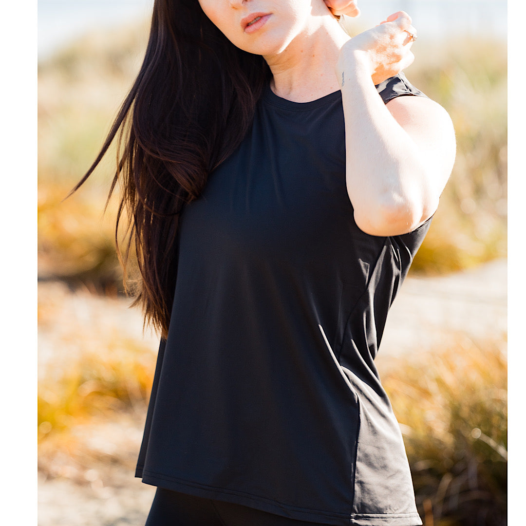 Tie Back Tank - Black