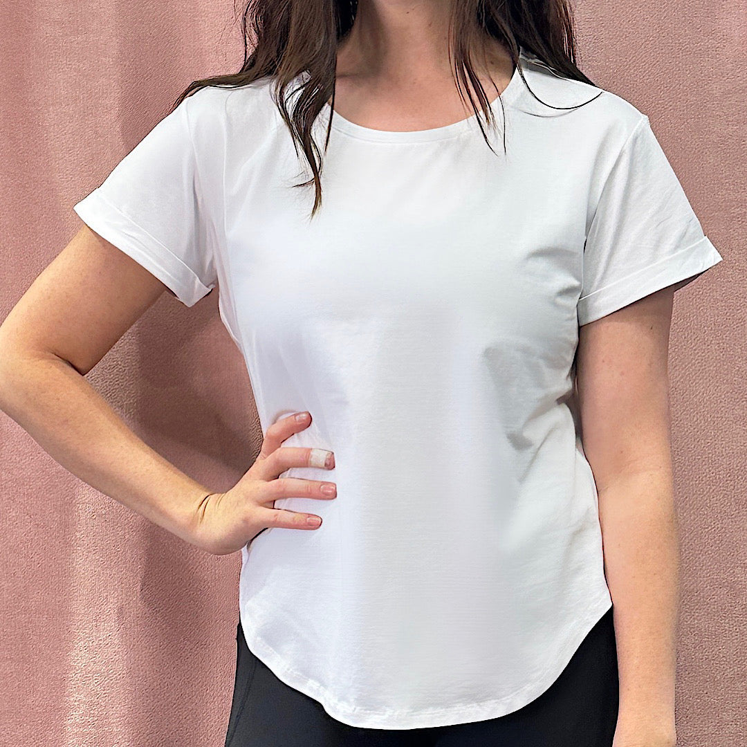 Classic Cap Sleeve Tee-shirt,  White