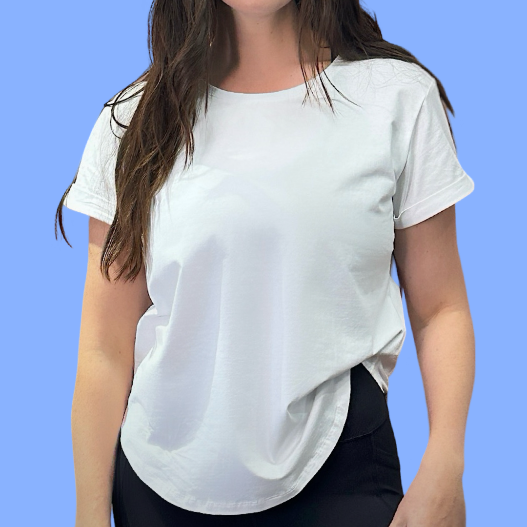 Classic Cap Sleeve Tee-shirt,  White