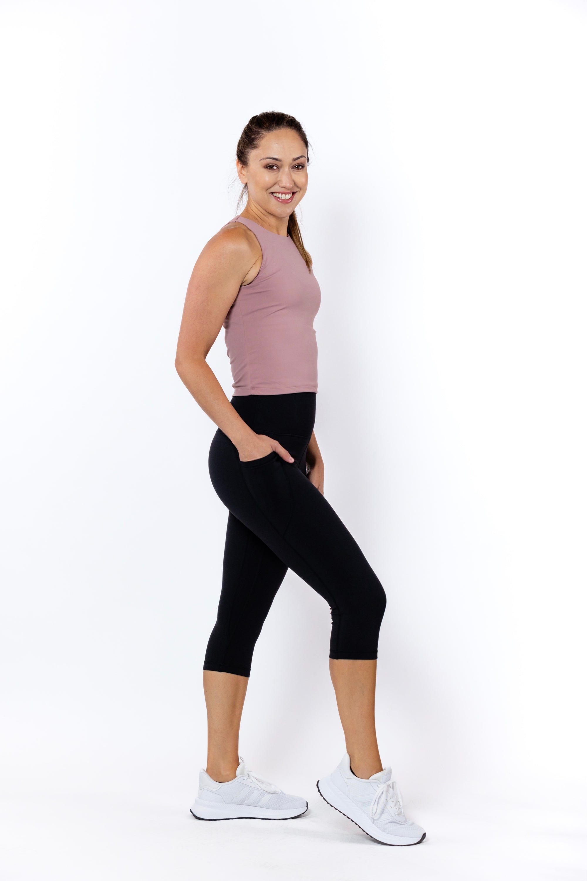 Alexis 3/4 No-Roll Down Band Legging, Black