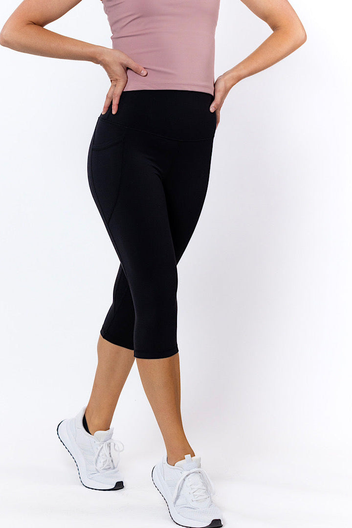 Alexis 3/4 No-Roll Down Band Legging, Black